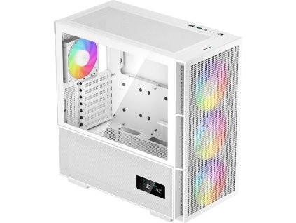 DEEPCOOL skříň CH560 Digital / MidT/ 3x140 a 120mm ARGB fan / USB 3.0 / USB-C/ tvrzené sklo / digitální displej / bílá