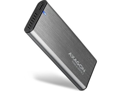 AXAGON EEM2-SG2, USB-C 3.2 Gen 2 - M.2 NVMe & SATA SSD kovový RAW box, bezšroubkový, stříbrný