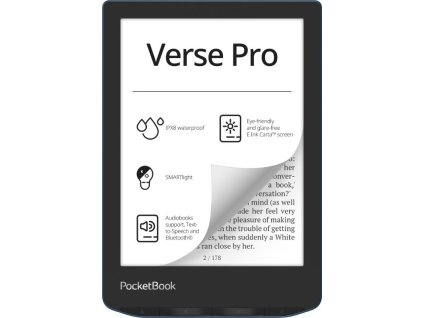 POCKETBOOK e-book reader 634 Verse Pro Azure/ 16GB/ 6"/ Wi-Fi/ BT/ USB-C/ čeština/ modrá