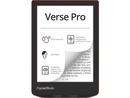 POCKETBOOK e-book reader 634 Verse Pro Passion Red/ 16GB/ 6"/ Wi-Fi/ BT/ USB-C/ čeština/ červená