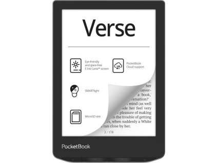 POCKETBOOK e-book reader 629 Verse Mist Grey/ 8GB/ 6"/ Wi-Fi/ USB-C/ čeština/ šedá