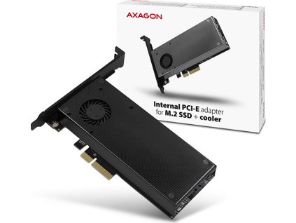 AXAGON slot adaptér do PCIe x4 na M.2 NVMe M-KEY nebo SATA B-KEY vč. chladiče / PCEM2-DC / low-profile