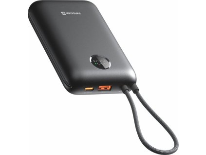Swissten Power bank VOLTBOX 35W 20000 mAh s integrovanými kabely - USB-C, A, Lightning / černá