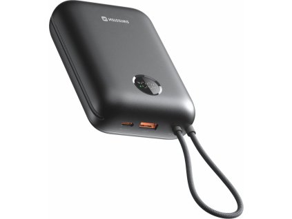 Swissten Power bank VOLTBOX 35W 30000 mAh s integrovanými kabely - USB-C, A, Lightning / černá