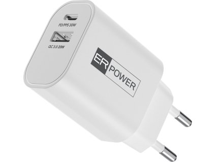 Dual GaN Charger 30W - 1 USB-C/1 USB-A PD/PPS/QC