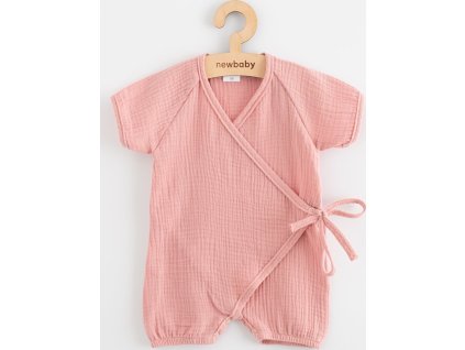 Kojenecký letní mušelínový overal New Baby pink 68 (4-6m)
