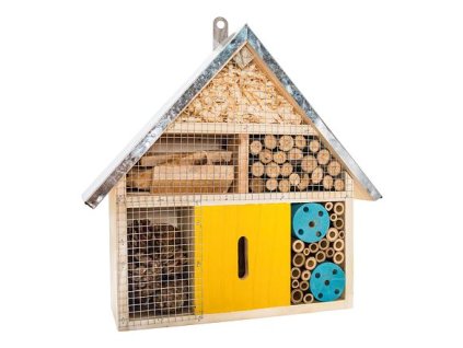 PetBuddy barevná vilka, hotel pro hmyz, 30 x 9 x 27.5 cm, borové dřevo