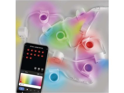 GoSmart LED bodové svítidlo – řetěz 255 cm, 12 dílů, 7 W, RGBIC+CCT, stmívatelné, WiFi