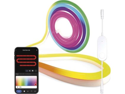 GoSmart ohebný LED pásek NEON bílý, 3 m, 23 W, RGBIC stmívatelný, WiFi
