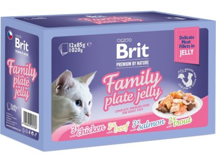 Brit Premium Cat Delicate Fillets in Jelly Family Plate 1020 g (12x85 g)