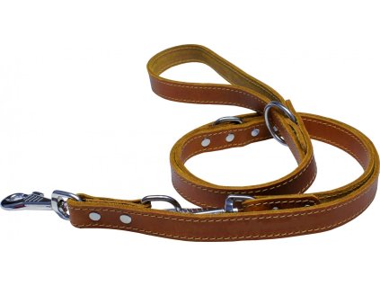 HUHUBAMBOO vodítko přepínací mastná kůže 2,5x240cm, koňak