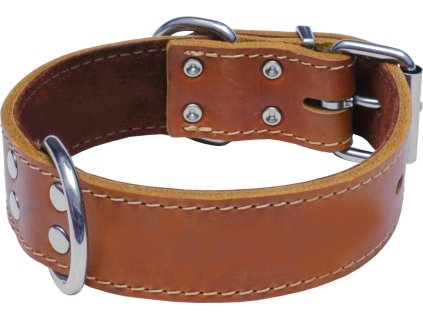 HUHUBAMBOO obojek mastná kůže 4x65cm, koňak