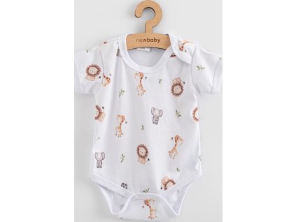 Kojenecké body s krátkým rukávem New Baby For Babies safari 62 (3-6m)