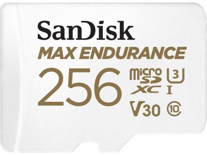 SanDisk MAX ENDURANCE microSDXC 256GB / C10, U3, V30 / 120,000 Hours / + SD Adaptér