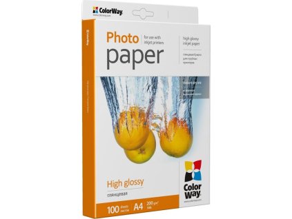 COLORWAY fotopapír/ high glossy 200g/m2, A4/ 100 kusů