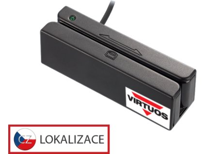 Třístopá čtečka magnetických karet MSR-100A, USB-COM, černá