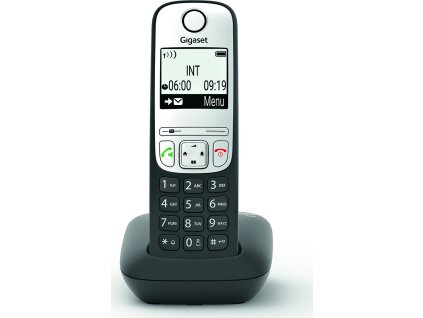 SIEMENS GIGASET A690 - DECT/GAP bezdrátový telefon, displej, handsfree, seznam 100 čísel, barva černá/ stříbrná