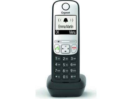 SIEMENS GIGASET A690HX - DECT/GAP přídavné sluchátko vč. nabíječky pro bezdrátový telefon, barva černá/ stříbrná