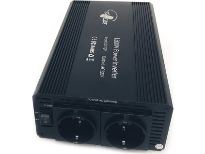 EUROCASE měnič napětí AC/DC 12V/230V/ 1500W/ 2x zásuvka