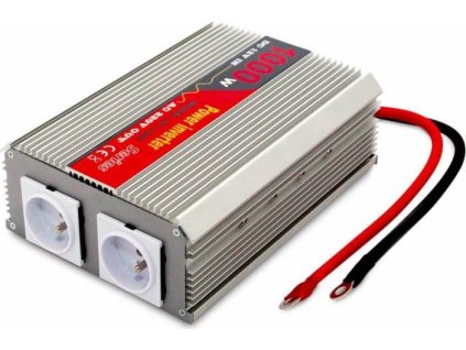 EUROCASE měnič napětí AC/DC 12V/230V/ 1000W/ 2xzasuvka