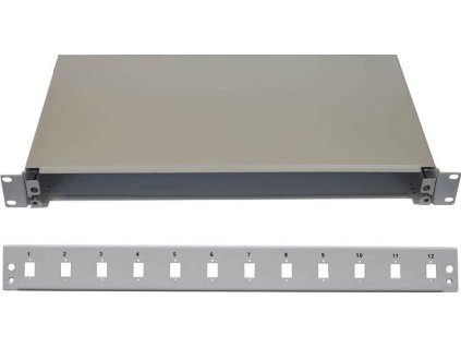 19" Optická vana 12xSC simplex včetně kazety šedá