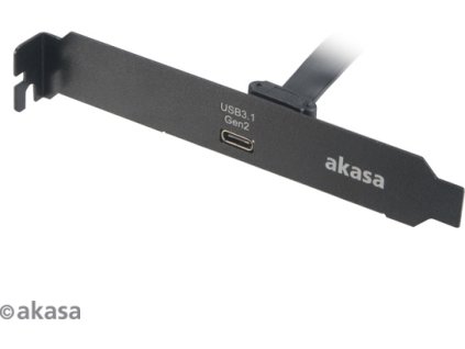 AKASA PCI bracket na USB 3.1 Gen2 Type-C / AK-CBUB37-50BK / černý / 50 cm