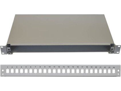 19" Optická vana 24xSC simplex včetně kazety šedá