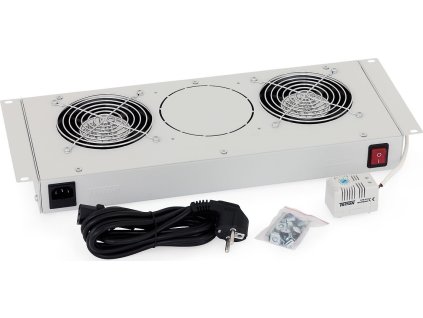 Triton 19“ ventilační jednotka pro nástěnné rozvaděče, 2 ventilátory, bimetalový termostat