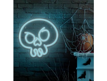 Dekorativní LED neon Lebka tyrkysová
