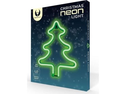 Dekorativní LED neon Vánoční strom zelený