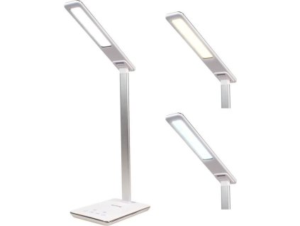 Stolní LED lampička Huslog bílá s bezdrátovou nabíječkou