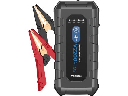 TOPDON V2200Plus/16000mAh/max výstupní proud 2200A/2xUSB-A/USB-C/DC Jack/tester baterie