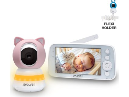 EVOLVEO Baby Monitor N5 - Set videochůvičky s 360° dohledem, obousměrnou komunikací a ukolébavkami,