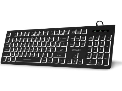 EVOLVEO K1010, klávesnice s bílým podsvícením,