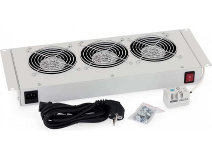 Triton 19“ ventilační jednotka pro nástěnné rozvaděče, 3 ventilátory, bimetalový termostat