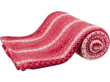 Vánoční deka LUMI červeno-bílá, 150x100cm