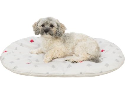 Xmas cushion NIVIA, vánoční polštář oválný, 70 x 47 cm, krémový