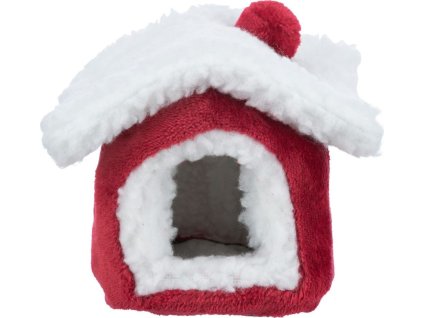 Xmas Cuddly CAVE - plyšový domek pro osmáka 23 x 18 x 24 cm, červená/bílá