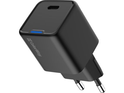 COLORWAY 1x USB-C/ síťová nabíječka/ GaN/ PD/ PPS/ 25W/ Černá