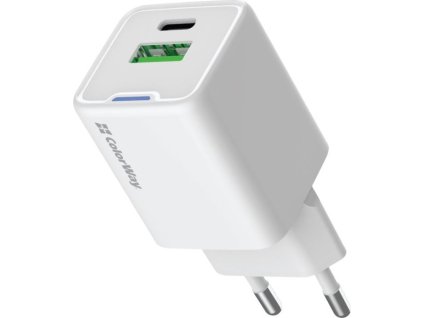 COLORWAY 1x USB-C/ síťová nabíječka/ GaN/ PD/ PPS/ QC/ 35W/ Bílá