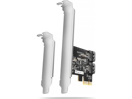 AXAGON PCES-SJ2, PCIe řadič - 2x interní SATA 6G port, JMB582, SP & LP