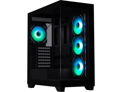 BitFenix skříň CETO / ATX / 4x 120mm ARGB fan / 2x USB 3.0 / USB-C / tvrzené sklo / černá