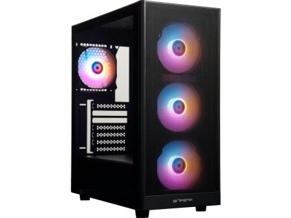 BitFenix skříň Grafi / ATX / 4x120 mms FRGB fan / 2x USB 3.0 / USB 2.0 / tvrzené sklo / černá
