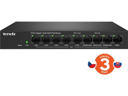 Tenda G0-8G-PoE Gigabit PoE Router MultiWAN, 3x GWAN/GLAN, 1x GWAN, 5x GLAN, 8x PoE 802.3af/at, VPN
