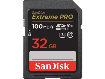 SanDisk Extreme PRO 32GB SDHC / UHS-I, Class 10, U3, V30 /  up to 100MB/s & 90MB/s Read/Write / + 2 years RescuePRO