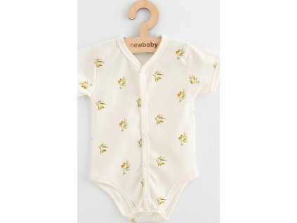 Kojenecké celorozepínací body s krátkým rukávem z organické bavlny New Baby Olivy 68 (4-6m)