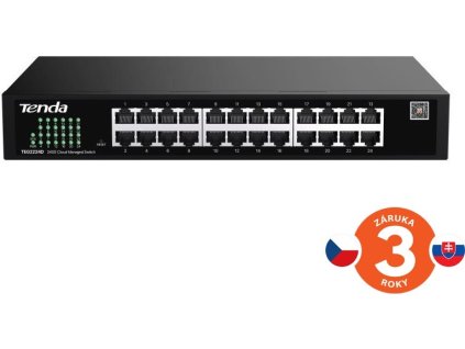 Tenda TEG2224D Websmart L2 cloud managed switch, 24x 10/100/1000 Mbps, Kov, Fanless-bez ventilátorů