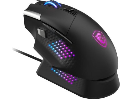MSI herní myš VERSA PRO Wireless + Mouse Dock PRO/ bezdrátová/ 26.000 dpi/ 2,4GHz/ BT5.3/ USB/ RGB/ 15 tlačítek