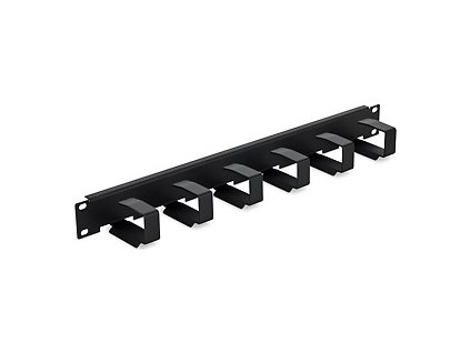 19" vyvazovací panel 1U 6x háček 70x27mm šedý kov