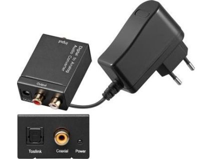 PremiumCord převodník z digitálního signálu SPDIF a optického Toslink na 2x CINCH